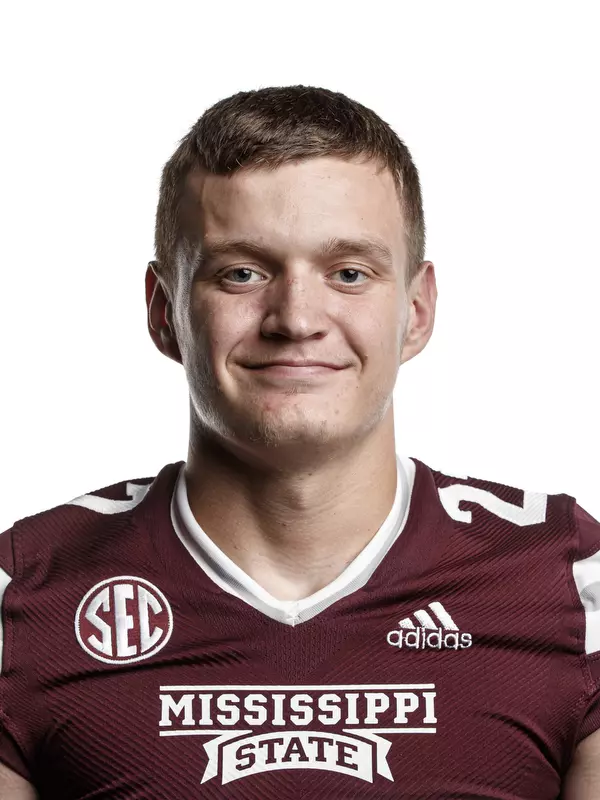 STARKVILLE, MS - June 09, 2021 - Mississippi State Long Snapper Rex Robich headshot taken at the Leo Seal Jr. Football Complex at Mississippi State University in Starkville, MS. Photo By Austin Perryman
