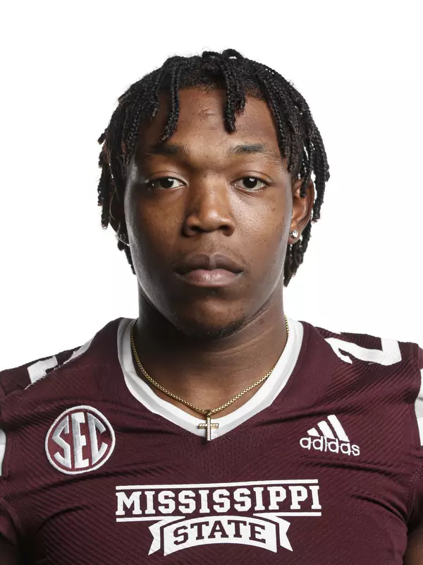 STARKVILLE, MS - June 09, 2021 - Mississippi State Wide Receiver RaRa Thomas headshot taken at the Leo Seal Jr. Football Complex at Mississippi State University in Starkville, MS. Photo By Austin Perryman