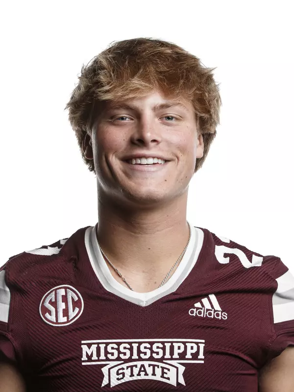 STARKVILLE, MS - June 09, 2021 - Mississippi State Quarterback Jake Weir headshot taken at the Leo Seal Jr. Football Complex at Mississippi State University in Starkville, MS. Photo By Austin Perryman