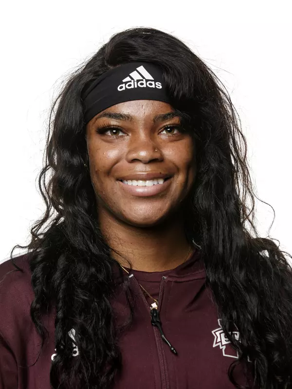 STARKVILLE, MS - September 23, 2021 - Mississippi State Hurdler Danielle Brissett headshot taken at the Holliman Athletic Center at Mississippi State University in Starkville, MS. Photo By Austin Perryman