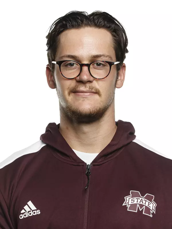STARKVILLE, MS - August 24, 2021 - Mississippi State Thrower Franck DiSanza headshot taken at the Holliman Athletic Center at Mississippi State University in Starkville, MS. Photo By Chamberlain Smith