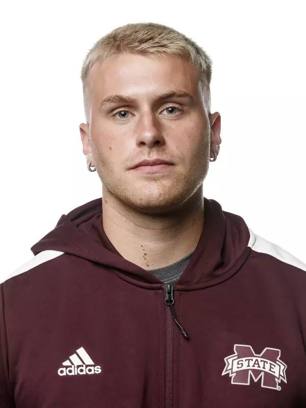 STARKVILLE, MS - September 21, 2021 - Mississippi State Thrower DJ Jónsson headshot taken at the Holliman Athletic Center at Mississippi State University in Starkville, MS. Photo By Austin Perryman