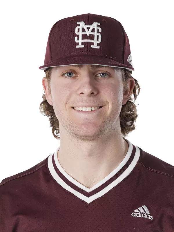 STARKVILLE, MS - January 27, 2022 - Mississippi State Infielder Lane Forsythe (#43) headshot taken during 2022 Production Day at the Holliman Athletic Center at Mississippi State University in Starkville, MS. Photo By Austin Perryman