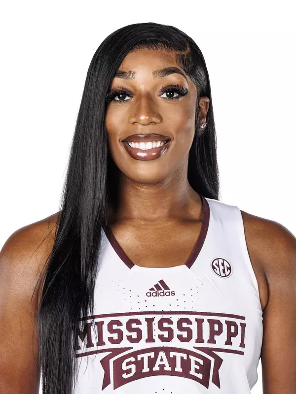 STARKVILLE, MS - October 05, 2022 - Mississippi State Forward/Center Jessika Carter (#4) headshot taken during the Women’s Basketball 2022-2023 Production Day at Mize Pavilion at Humphrey Coliseum in Starkville, MS. Photo By Kevin Snyder