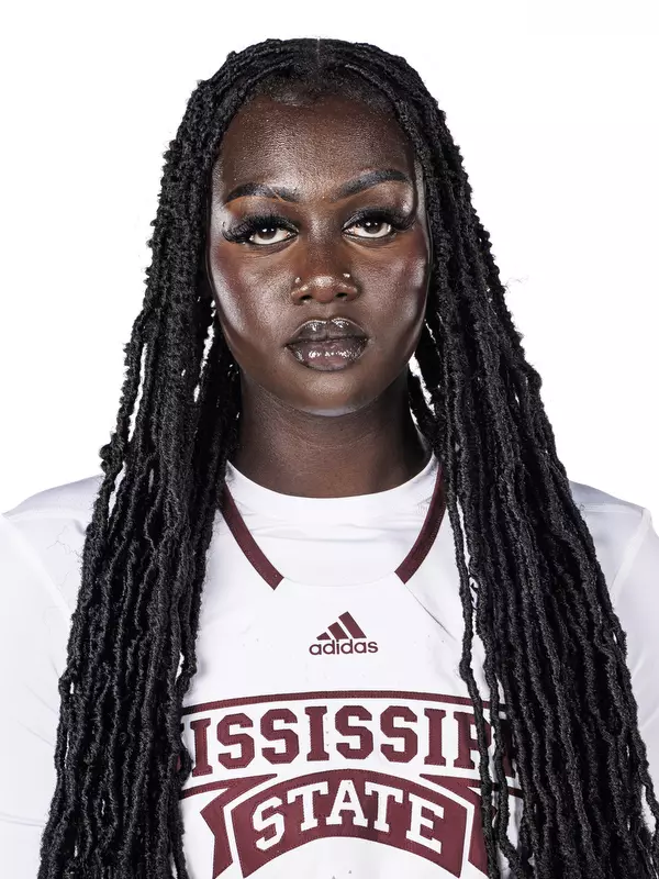 STARKVILLE, MS - October 05, 2022 - Mississippi State Forward Nyayongah Gony (#24) headshot taken during the Women’s Basketball 2022-2023 Production Day at Mize Pavilion at Humphrey Coliseum in Starkville, MS. Photo By Kevin Snyder