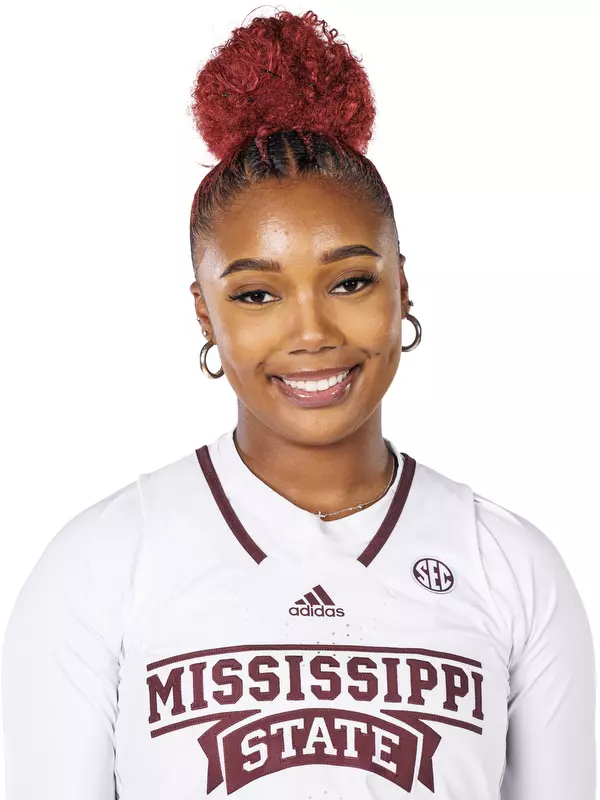 STARKVILLE, MS - October 05, 2022 - Mississippi State Forward Alasia Hayes (#5) headshot taken during the Women’s Basketball 2022-2023 Production Day at Mize Pavilion at Humphrey Coliseum in Starkville, MS. Photo By Kevin Snyder