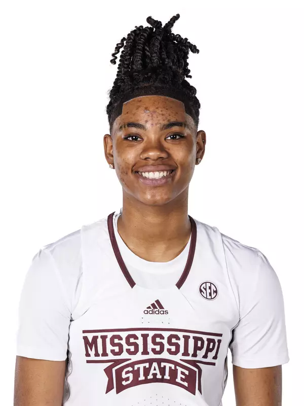 STARKVILLE, MS - October 05, 2022 - Mississippi State Guard/Forward Aniya Palmer (#15) headshot taken during the Women’s Basketball 2022-2023 Production Day at Mize Pavilion at Humphrey Coliseum in Starkville, MS. Photo By Kevin Snyder