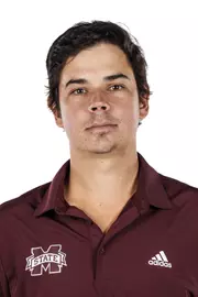 STARKVILLE, MS - November 16, 2022 - Mississippi State's Ruan Pretorius headshot taken during 2022-2023 Mens’ Golf Production Day at the Holliman Athletic Center at Mississippi State University in Starkville, MS. Photo By Kevin Snyder