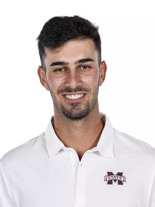 STARKVILLE, MS - November 07, 2022 - Mississippi State's Pedro Cruz Silva headshot taken during 2022-2023 Men’s Golf Production Day at the Holliman Athletic Center at Mississippi State University in Starkville, MS. Photo By Kevin Snyder