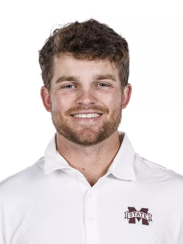 STARKVILLE, MS - November 07, 2022 - Mississippi State's Harrison Davis headshot taken during 2022-2023 Men’s Golf Production Day at the Holliman Athletic Center at Mississippi State University in Starkville, MS. Photo By Kevin Snyder