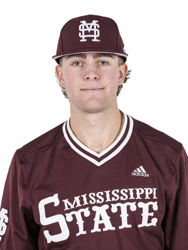 STARKVILLE, MS - November 20, 2022 - Mississippi State Infielder Lane Forsythe (#43) headshot taken during 2022-2023 Baseball Production Day at Dudy Noble Field at Polk-Dement Stadium in Starkville, MS. Photo By Kevin Snyder