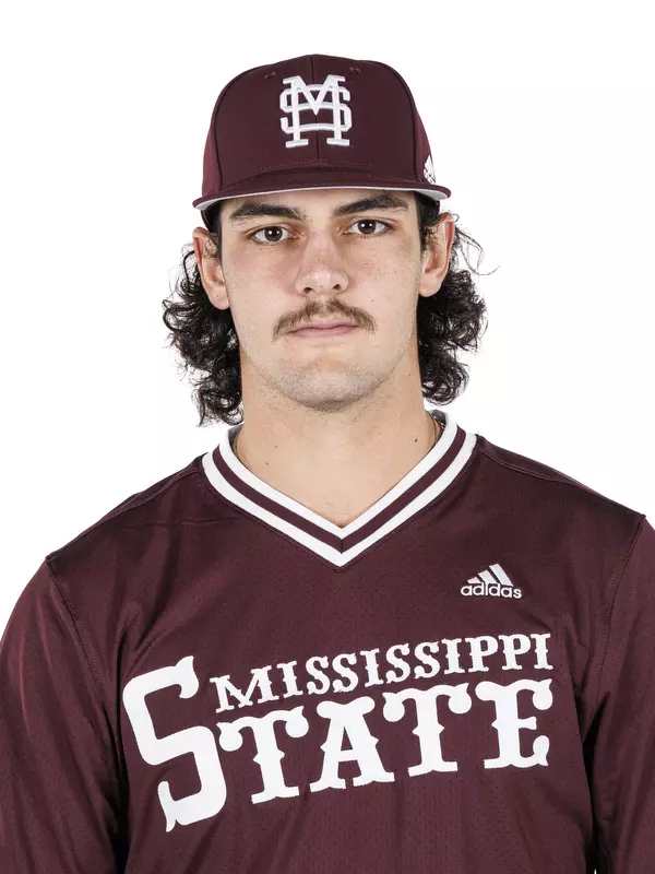 STARKVILLE, MS - November 20, 2022 - Mississippi State Pitcher Parker Stinnett (#32) headshot taken during 2022-2023 Baseball Production Day at Dudy Noble Field at Polk-Dement Stadium in Starkville, MS. Photo By Kevin Snyder