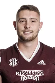 STARKVILLE, MS - February 02, 2022 - Mississippi State Kicker Massimo Biscardi headshot taken at the Leo Seal Jr. Football Complex at Mississippi State University in Starkville, MS. Photo By Austin Perryman