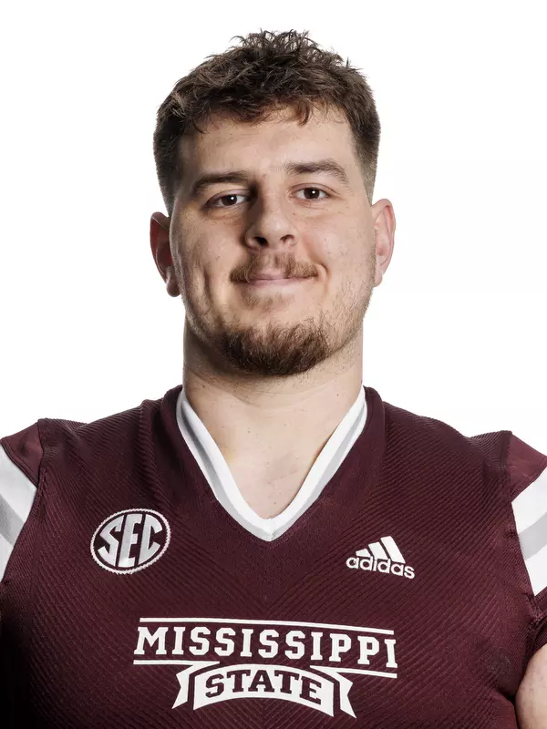 STARKVILLE, MS - February 02, 2022 - Mississippi State Offensive Lineman Steven Losoya headshot taken at the Leo Seal Jr. Football Complex at Mississippi State University in Starkville, MS. Photo By Austin Perryman