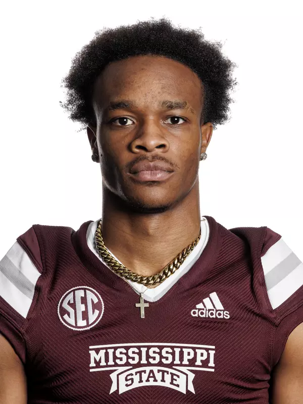 STARKVILLE, MS - February 02, 2022 - Mississippi State Wide Receiver Jacobi Moore (#86) headshot taken at the Leo Seal Jr. Football Complex at Mississippi State University in Starkville, MS. Photo By Austin Perryman