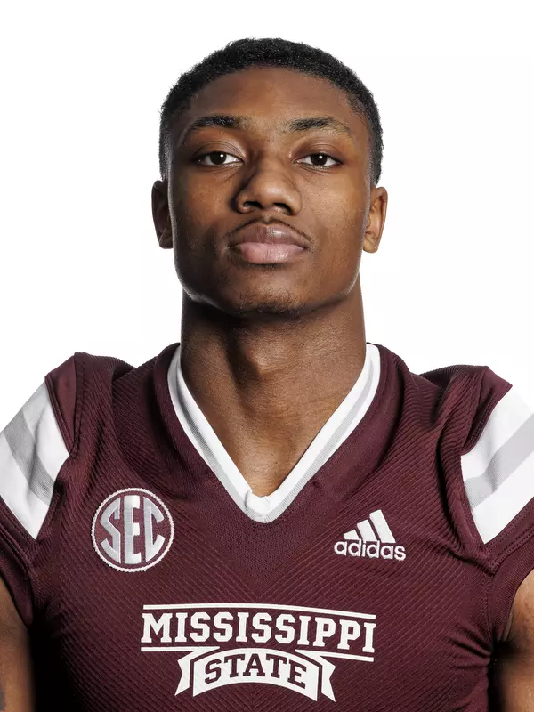 STARKVILLE, MS - February 02, 2022 - Mississippi State Cornerback DeCarlos Nicholson headshot taken at the Leo Seal Jr. Football Complex at Mississippi State University in Starkville, MS. Photo By Austin Perryman