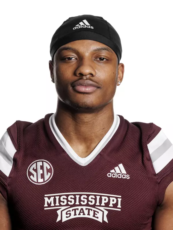 STARKVILLE, MS - February 02, 2022 - Mississippi State Defensive Lineman Justin Robinson headshot taken at the Leo Seal Jr. Football Complex at Mississippi State University in Starkville, MS. Photo By Austin Perryman