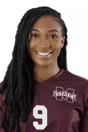 STARKVILLE, MS - July 11, 2018 - Mississippi State Outside Hitter Khristian Carr (#9) headshot taken at Mississippi State University in Starkville, MS. Photo By Kelly Donoho