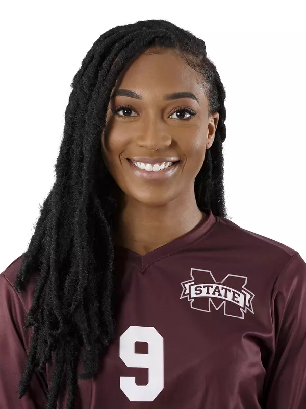 STARKVILLE, MS - July 11, 2018 - Mississippi State Outside Hitter Khristian Carr (#9) headshot taken at Mississippi State University in Starkville, MS. Photo By Kelly Donoho