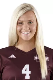 STARKVILLE, MS - July 11, 2018 - Mississippi State Outside Hitter Morgan Cowell (#4) headshot taken at Mississippi State University in Starkville, MS. Photo By Kelly Donoho