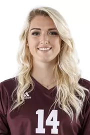 STARKVILLE, MS - July 11, 2018 - Mississippi State Outside Hitter Taylor Haskins (#14) headshot taken at Mississippi State University in Starkville, MS. Photo By Kelly Donoho