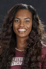 STARKVILLE, MS - July 26, 2016 - Mississippi State Right Setter/Middle Blocker Jazmyne Johnson (#14) headshot taken at Mississippi State University in Starkville, MS. Photo By Kelly Price