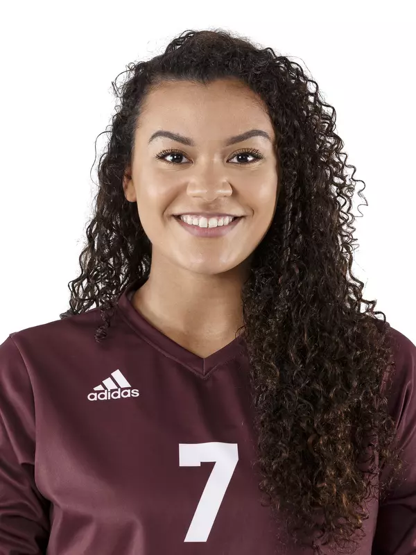 STARKVILLE, MS - July 11, 2018 - Mississippi State Setter Alleah Stamatis (#7) headshot taken at Mississippi State University in Starkville, MS. Photo By Kelly Donoho