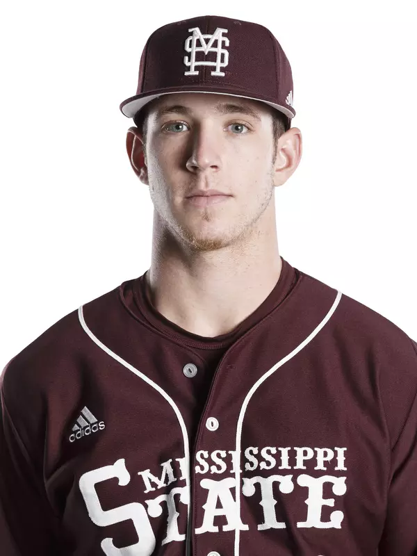 STARKVILLE, MS - December 01, 2015 - Mississippi State Infielder John Holland (#13) headshot taken at Mississippi State University in Starkville, MS. Photo By Kelly Price