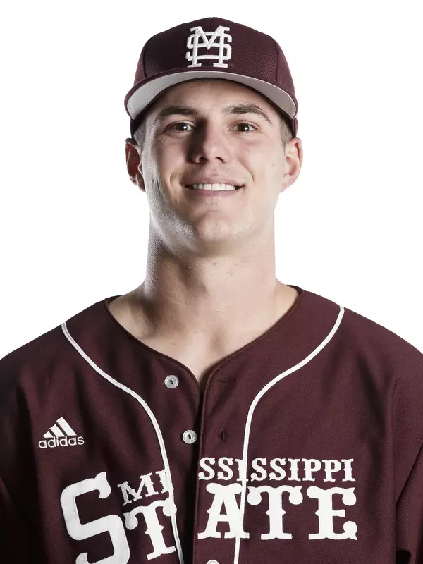 STARKVILLE, MS - December 01, 2015 - Mississippi State Pitcher Dakota Hudson (#25) headshot taken at Mississippi State University in Starkville, MS. Photo By Kelly Price