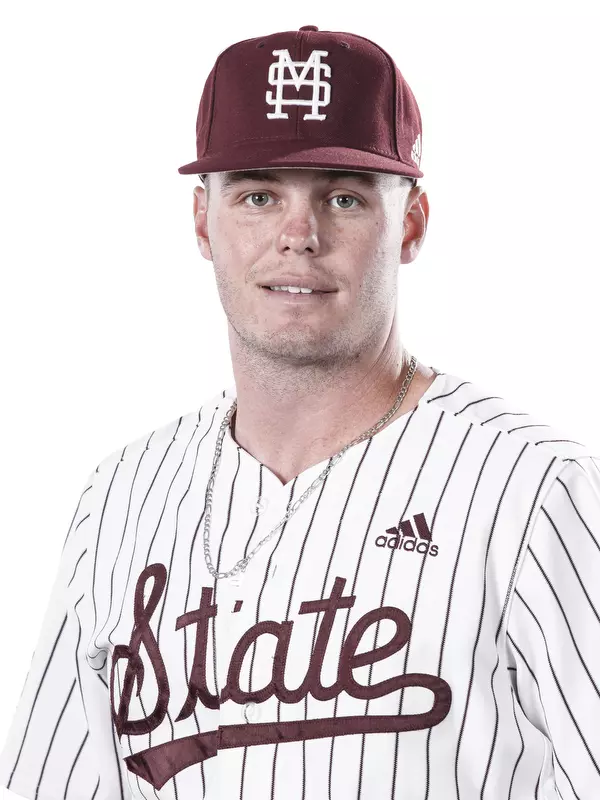 STARKVILLE, MS - October 21, 2019 - Mississippi State Outfielder Tanner Allen (#5) headshot taken at the Holliman Athletic Center at Mississippi State University in Starkville, MS. Photo By Aaron Cornia