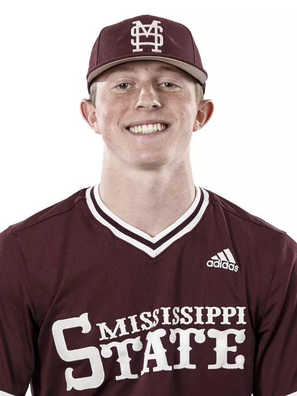STARKVILLE, MS - January 17, 2019 - Mississippi State Pitcher/Outfielder Bryce Brock (#27) headshot taken at Mississippi State University in Starkville, MS. Photo By Kelly Donoho