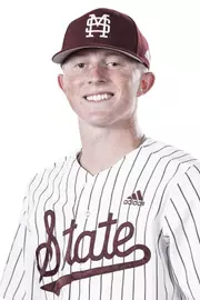STARKVILLE, MS - October 22, 2019 - Mississippi State Outfielder Bryce Brock (#27) headshot taken at the Holliman Athletic Center at Mississippi State University in Starkville, MS. Photo By Aaron Cornia