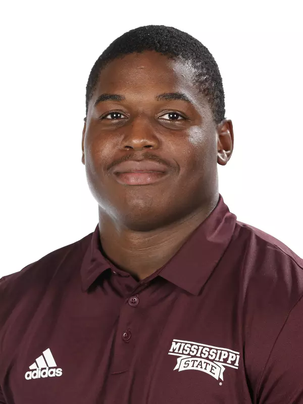 STARKVILLE, MS - June 19, 2019 - Mississippi State Defensive Lineman Jaden Crumedy (#84) headshot taken at Mississippi State University in Starkville, MS. Photo By Kelly Donoho