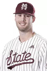 STARKVILLE, MS - October 21, 2019 - Mississippi State Pitcher David Dunlavey (#46) headshot taken at the Holliman Athletic Center at Mississippi State University in Starkville, MS. Photo By Aaron Cornia