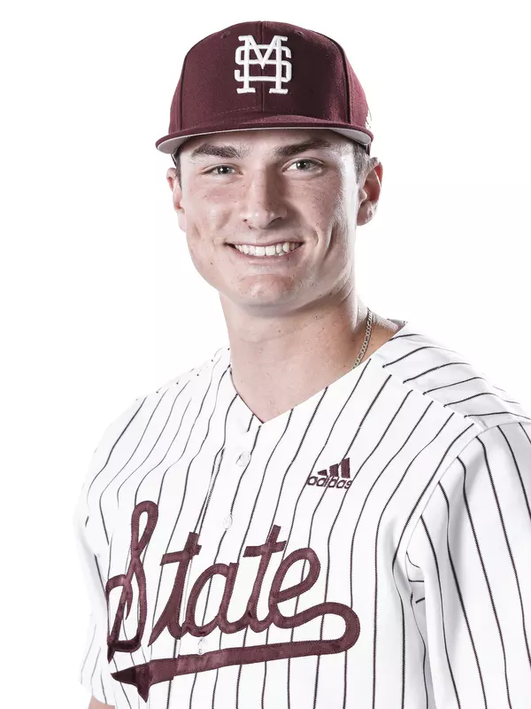 STARKVILLE, MS - October 22, 2019 - Mississippi State Infielder Justin Foscue (#17) headshot taken at the Holliman Athletic Center at Mississippi State University in Starkville, MS. Photo By Aaron Cornia