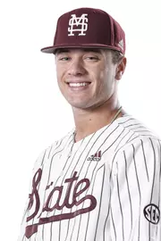 STARKVILLE, MS - October 22, 2019 - Mississippi State Outfielder Hunter French (#34) headshot taken at the Holliman Athletic Center at Mississippi State University in Starkville, MS. Photo By Aaron Cornia