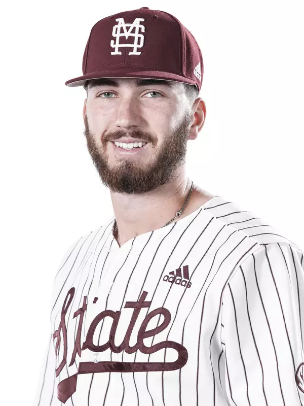 STARKVILLE, MS - October 21, 2019 - Mississippi State Infielder Josh Hatcher (#10) headshot taken at the Holliman Athletic Center at Mississippi State University in Starkville, MS. Photo By Aaron Cornia