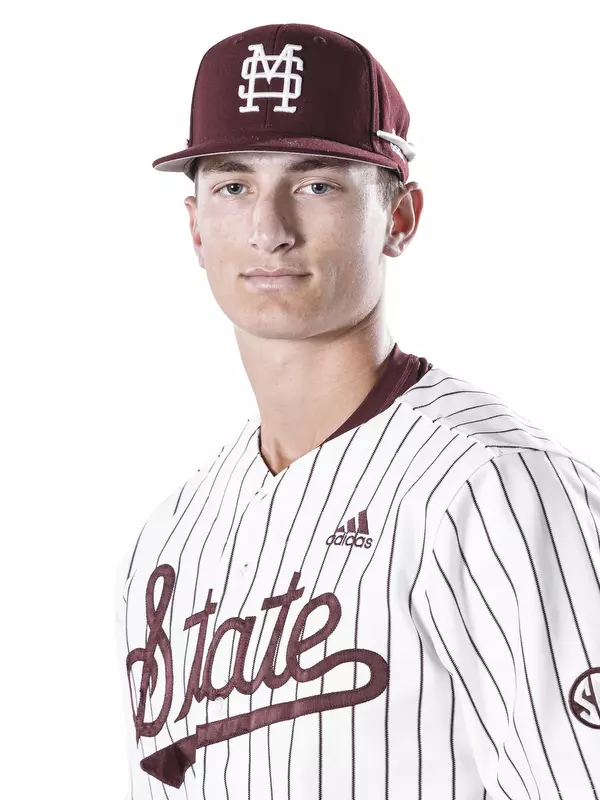 STARKVILLE, MS - October 22, 2019 - Mississippi State Infielder Kamren James (#6) headshot taken at the Holliman Athletic Center at Mississippi State University in Starkville, MS. Photo By Aaron Cornia