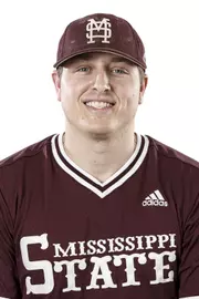 STARKVILLE, MS - January 17, 2019 - Mississippi State Pitcher Keegan James (#18) headshot taken at Mississippi State University in Starkville, MS. Photo By Kelly Donoho