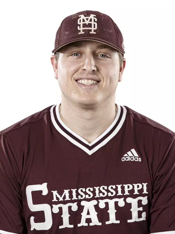 STARKVILLE, MS - January 17, 2019 - Mississippi State Pitcher Keegan James (#18) headshot taken at Mississippi State University in Starkville, MS. Photo By Kelly Donoho