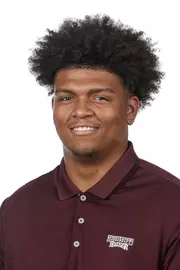 STARKVILLE, MS - June 19, 2019 - Mississippi State Offensive Lineman Brevyn Jones (#76) headshot taken at Mississippi State University in Starkville, MS. Photo By Aaron Cornia