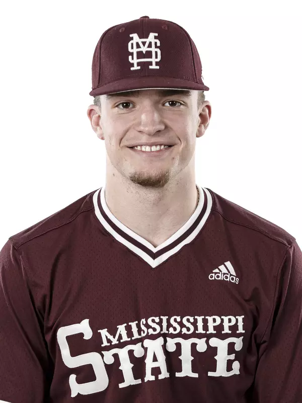 STARKVILLE, MS - January 17, 2019 - Mississippi State Catcher Hayden Jones (#12) headshot taken at Mississippi State University in Starkville, MS. Photo By Kelly Donoho
