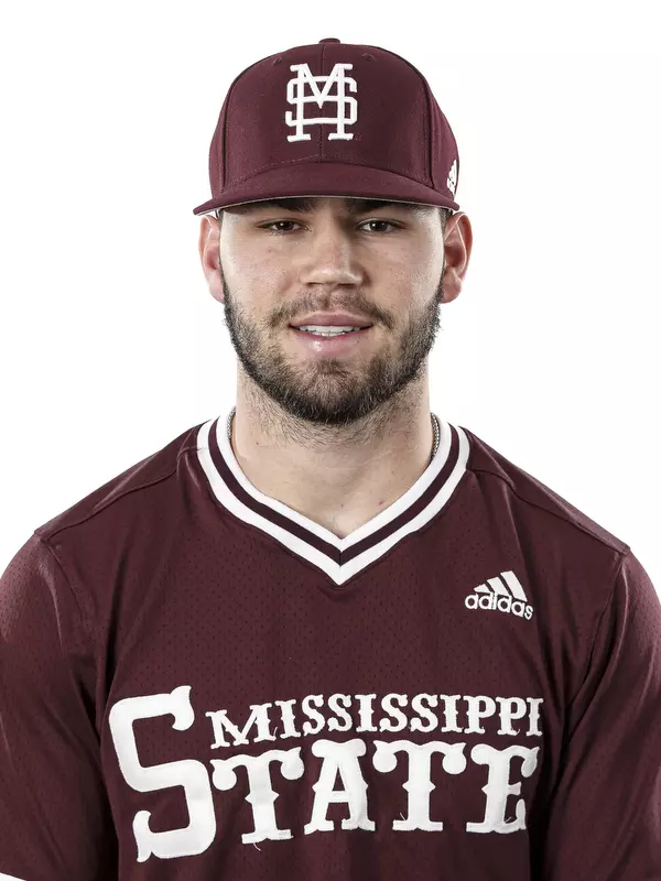 STARKVILLE, MS - January 17, 2019 - Mississippi State Infielder Landon Jordan (#32) headshot taken at Mississippi State University in Starkville, MS. Photo By Kelly Donoho
