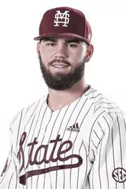 STARKVILLE, MS - October 21, 2019 - Mississippi State Infielder Landon Jordan (#9) headshot taken at the Holliman Athletic Center at Mississippi State University in Starkville, MS. Photo By Aaron Cornia