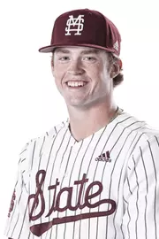 STARKVILLE, MS - October 22, 2019 - Mississippi State Catcher Austin Kelly (#44) headshot taken at the Holliman Athletic Center at Mississippi State University in Starkville, MS. Photo By Aaron Cornia