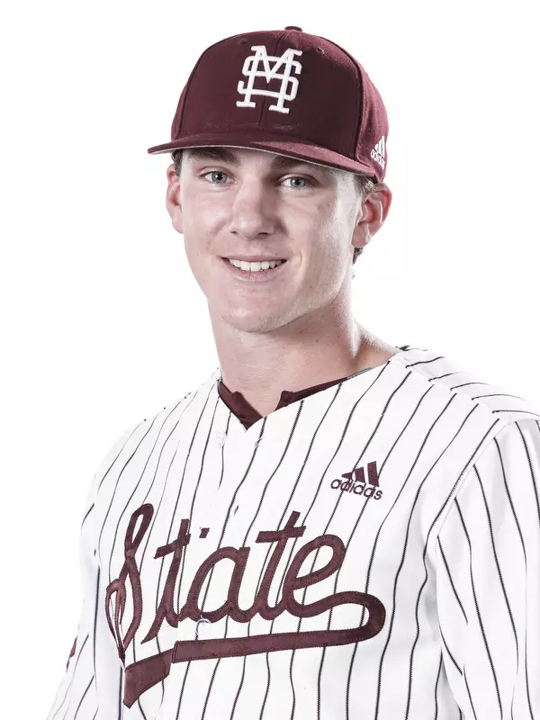STARKVILLE, MS - October 21, 2019 - Mississippi State Infielder Mason Land (#32) headshot taken at the Holliman Athletic Center at Mississippi State University in Starkville, MS. Photo By Aaron Cornia