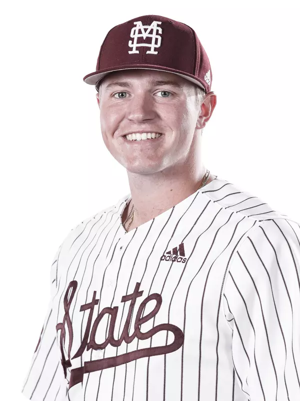 STARKVILLE, MS - October 21, 2019 - Mississippi State Pitcher Christian MacLeod (#28) headshot taken at the Holliman Athletic Center at Mississippi State University in Starkville, MS. Photo By Aaron Cornia