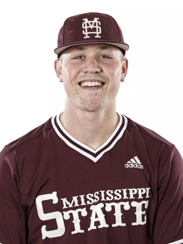 STARKVILLE, MS - January 17, 2019 - Mississippi State Outfielder Elijah MacNamee (#40) headshot taken at Mississippi State University in Starkville, MS. Photo By Kelly Donoho