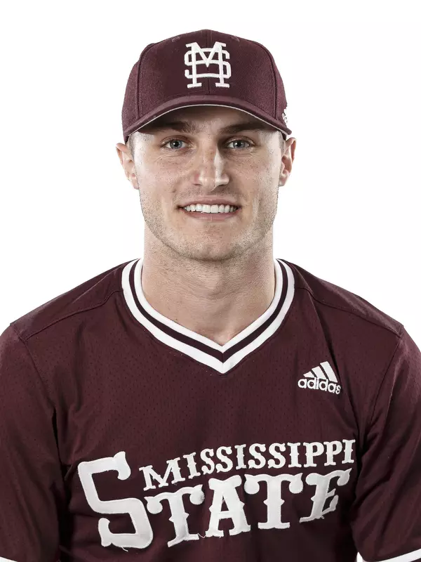 STARKVILLE, MS - January 17, 2019 - Mississippi State Outfielder Jake Mangum (#15) headshot taken at Mississippi State University in Starkville, MS. Photo By Kelly Donoho