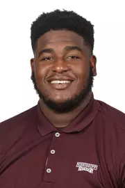 STARKVILLE, MS - June 19, 2019 - Mississippi State Offensive Lineman Tyre Phillips (#78) headshot taken at Mississippi State University in Starkville, MS. Photo By Aaron Cornia